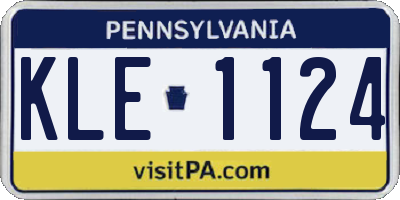 PA license plate KLE1124