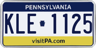 PA license plate KLE1125