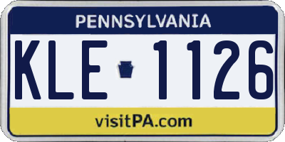PA license plate KLE1126
