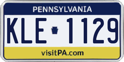 PA license plate KLE1129