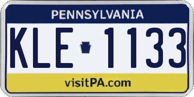PA license plate KLE1133