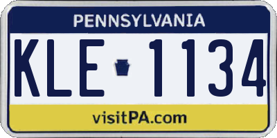 PA license plate KLE1134