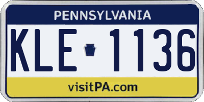PA license plate KLE1136