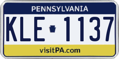 PA license plate KLE1137