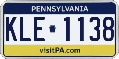 PA license plate KLE1138