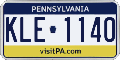 PA license plate KLE1140
