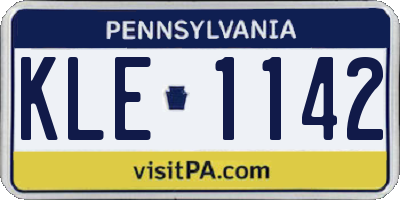 PA license plate KLE1142