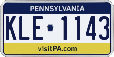 PA license plate KLE1143
