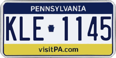 PA license plate KLE1145