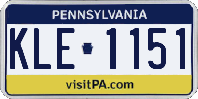 PA license plate KLE1151
