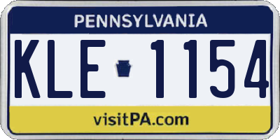 PA license plate KLE1154