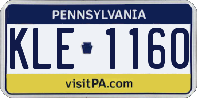 PA license plate KLE1160