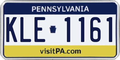 PA license plate KLE1161