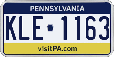 PA license plate KLE1163