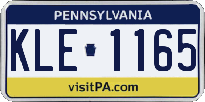 PA license plate KLE1165