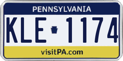 PA license plate KLE1174
