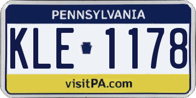 PA license plate KLE1178