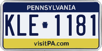 PA license plate KLE1181