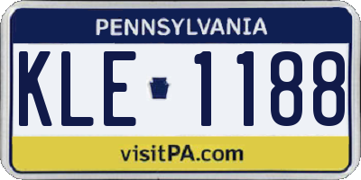 PA license plate KLE1188