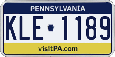 PA license plate KLE1189