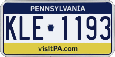 PA license plate KLE1193