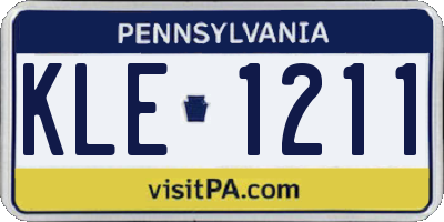 PA license plate KLE1211