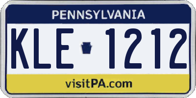 PA license plate KLE1212