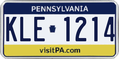 PA license plate KLE1214