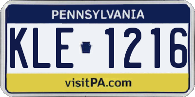 PA license plate KLE1216