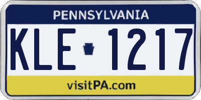 PA license plate KLE1217