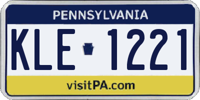 PA license plate KLE1221