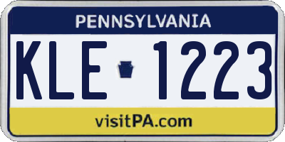 PA license plate KLE1223