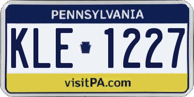 PA license plate KLE1227