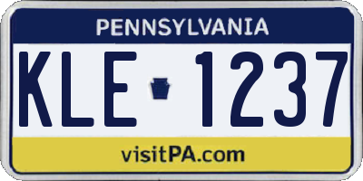 PA license plate KLE1237
