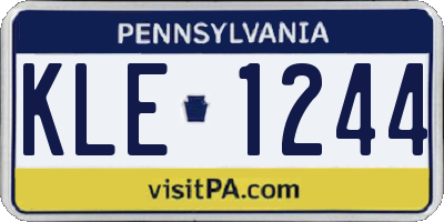PA license plate KLE1244