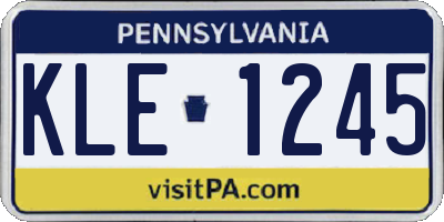 PA license plate KLE1245