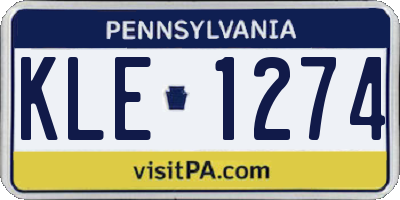 PA license plate KLE1274