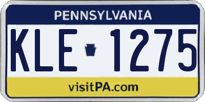 PA license plate KLE1275