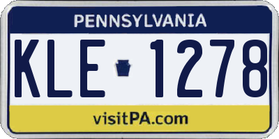 PA license plate KLE1278
