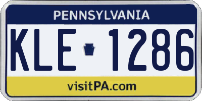 PA license plate KLE1286
