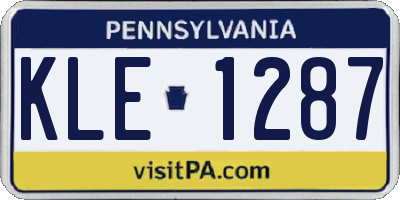 PA license plate KLE1287