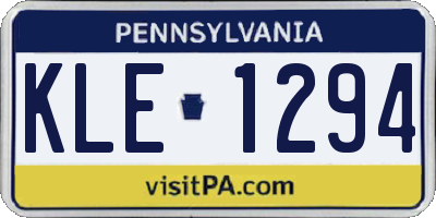 PA license plate KLE1294