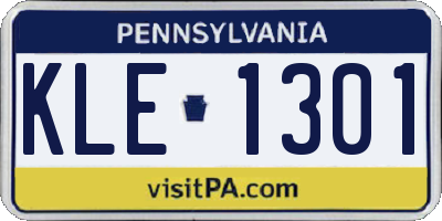 PA license plate KLE1301