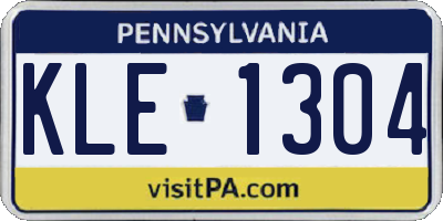 PA license plate KLE1304