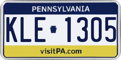 PA license plate KLE1305