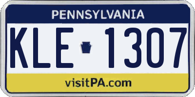 PA license plate KLE1307
