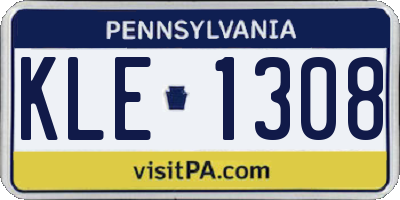 PA license plate KLE1308