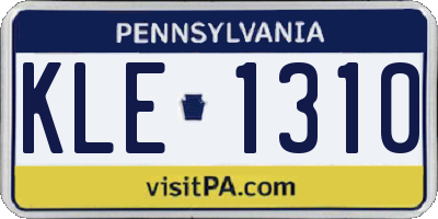 PA license plate KLE1310