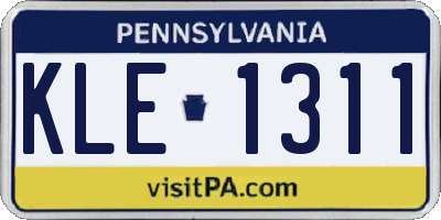 PA license plate KLE1311