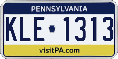 PA license plate KLE1313